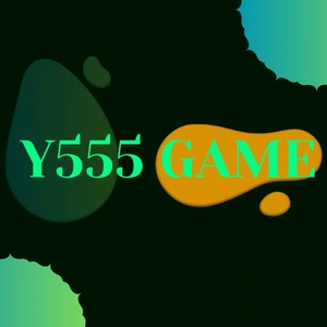 The Official Logo Of Y555 With Green old Arial Font Text and Gradient dark Green Background with small elements of gold color 
